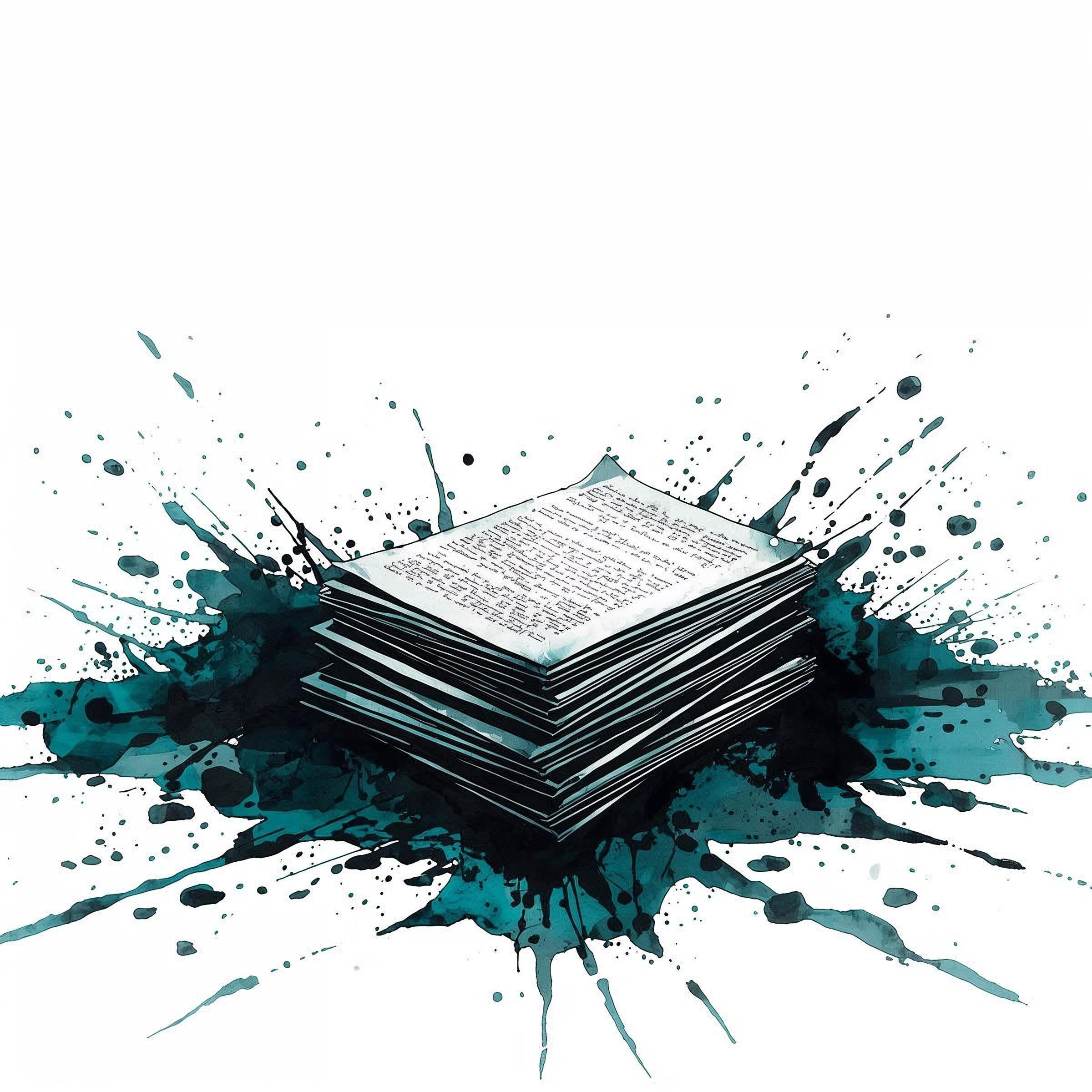 Ein Stapel beschriebener Papiere